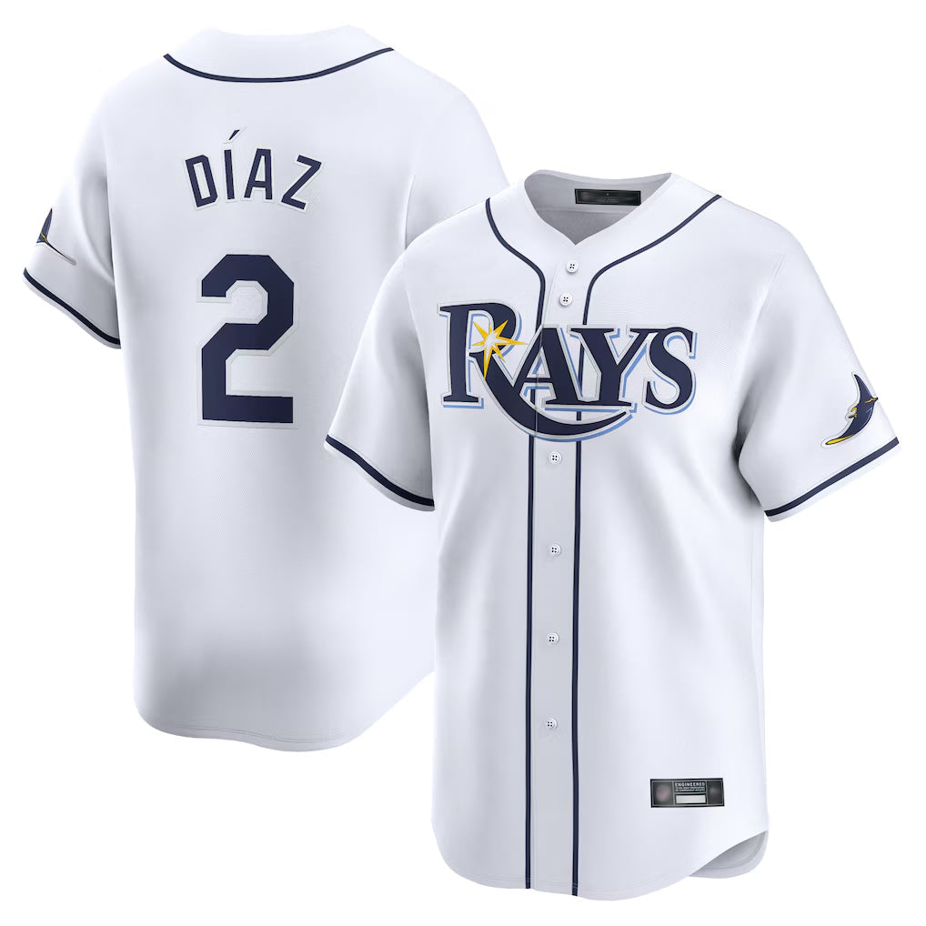 Odoa TB.Rays #2 Yandy Diaz Player White Home Limited Stitched Jerseys