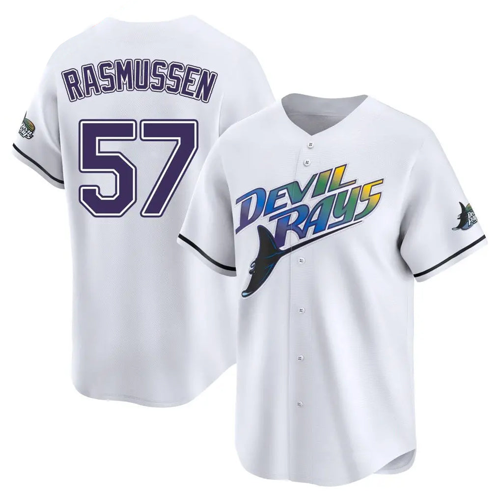 Odoa TB.Rays #57 Drew Rasmussen Player White City Connect Home Stitched Jerseys