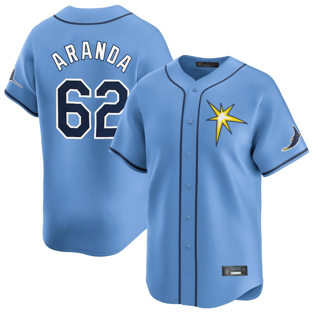 Odoa TB.Rays #62 Jonathan Aranda Player Light Blue Home Limited Stitched Jerseys