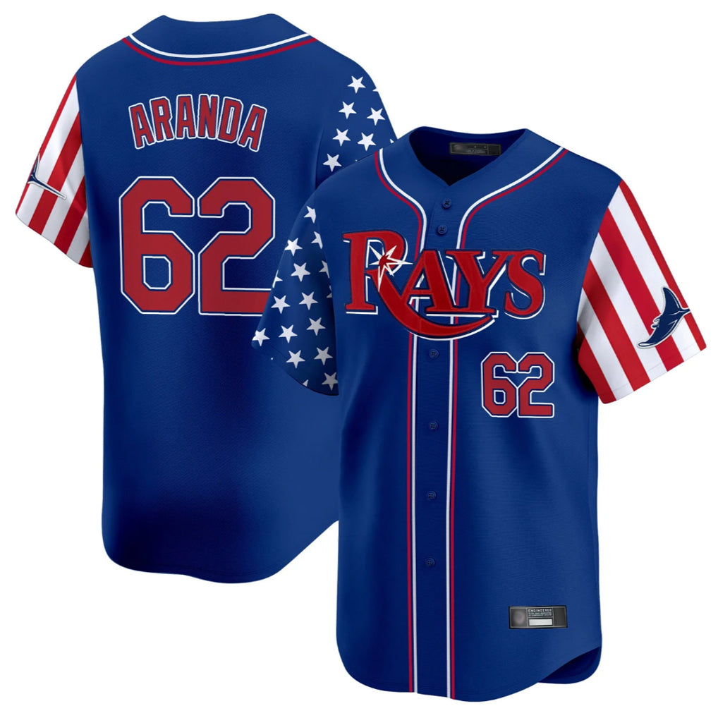 Odoa TB.Rays #62 Jonathan Aranda Player Royal 2025 Independence Day Vapor Premier Limited Stitched Jerseys