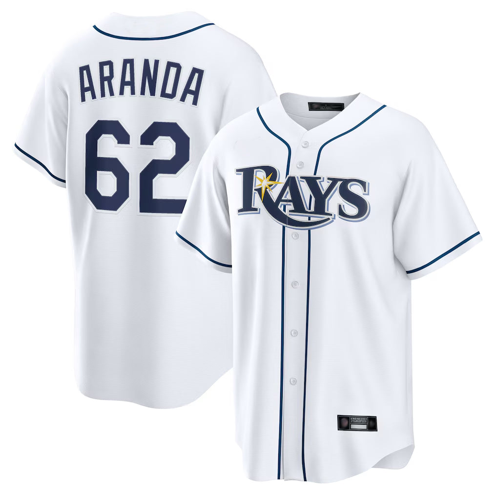 Odoa TB.Rays #62 Jonathan Aranda Player White Home Game Stitched Jerseys