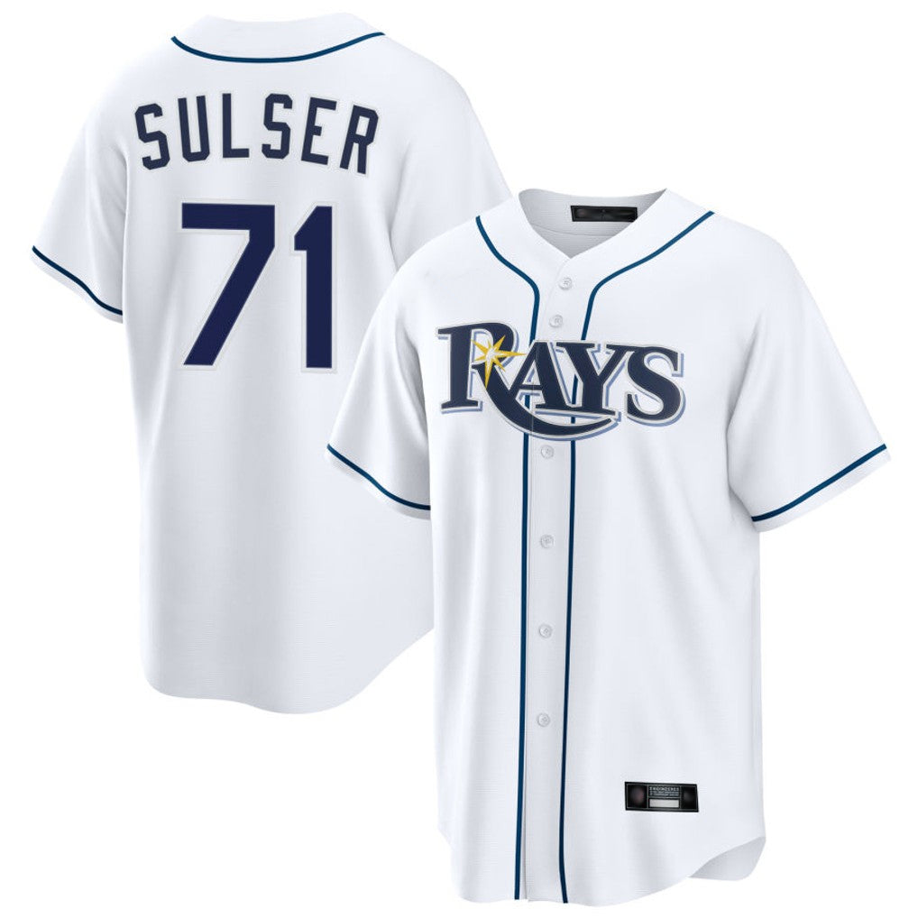 Odoa TB.Rays #71 Cole Sulser Player White Home Game Stitched Jerseys