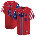 Odoa TB.Rays #8 Brandon Lowe Player Red 2025 Independence Day Vapor Premier Limited Stitched Jerseys