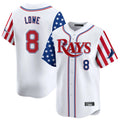 Odoa TB.Rays TB.Rays #8 Brandon Lowe Player White 2025 Independence Day Vapor Premier Limited Stitched Jerseys