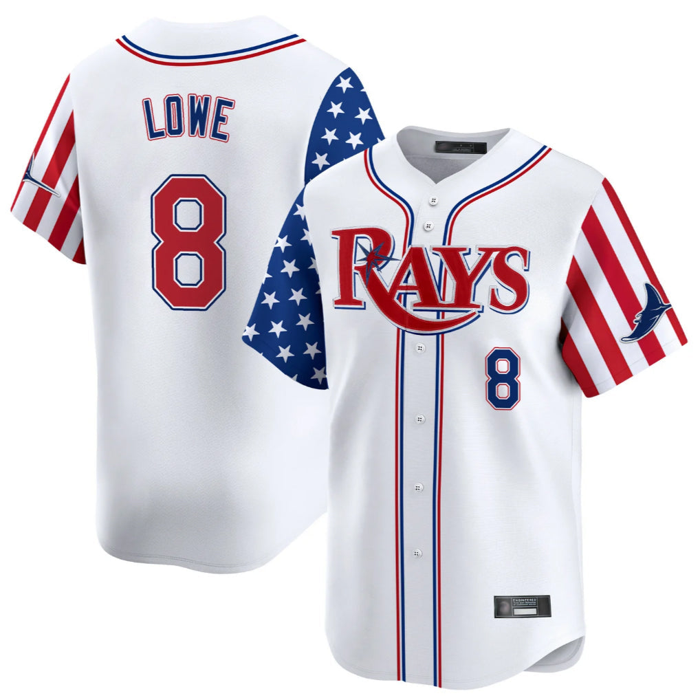 Odoa TB.Rays TB.Rays #8 Brandon Lowe Player White 2025 Independence Day Vapor Premier Limited Stitched Jerseys