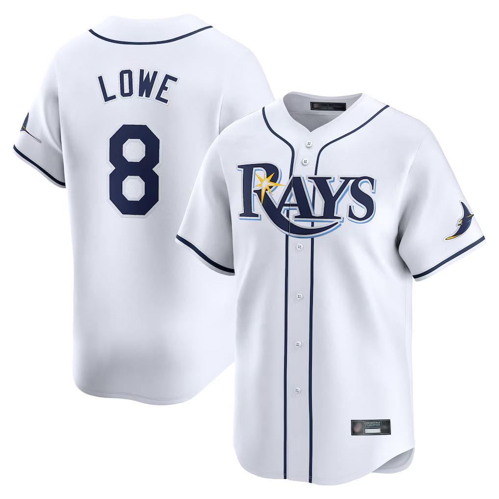 Odoa TB.Rays #8 Brandon Lowe Player White Home Limited Stitched Jerseys