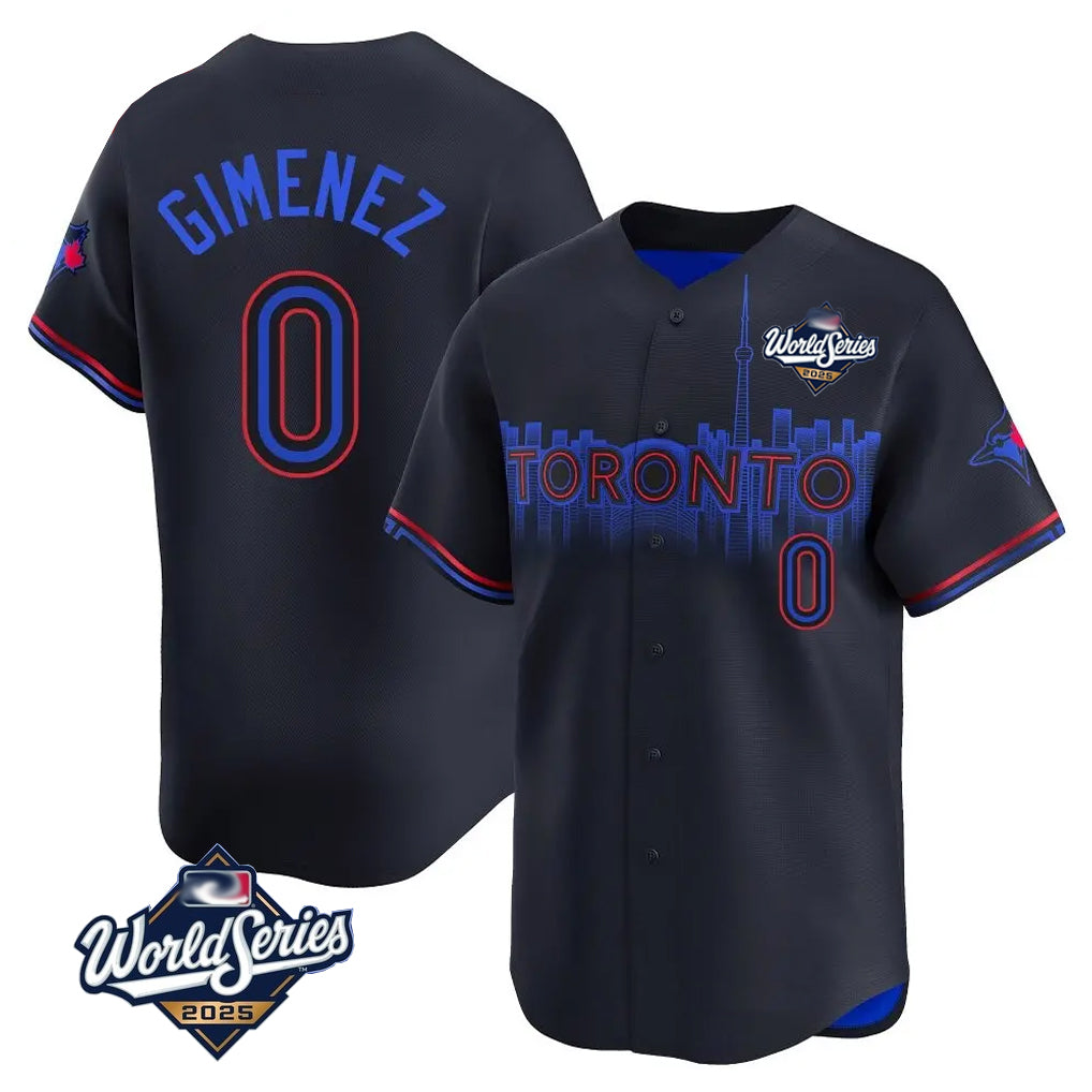 Odoa T.Blue Jays #0 Andres Gimenez Player Black 2025 World Series City Connect Stitched Jerseys
