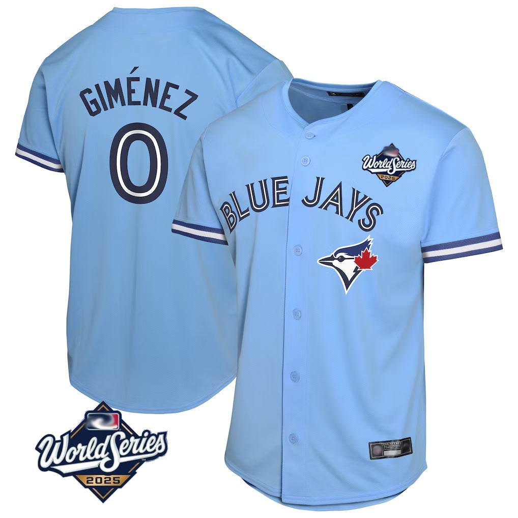 Odoa T.Blue Jays #0 Andres Gimenez Player Blue 2025 World Series Game Stitched Jerseys