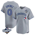 Odoa T.Blue Jays #0 Andres Gimenez Player Gray 2025 World Series Game Stitched Jerseys