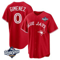 Odoa T.Blue Jays #0 Andres Gimenez Player Red 2025 World Series Limited Stitched Jerseys