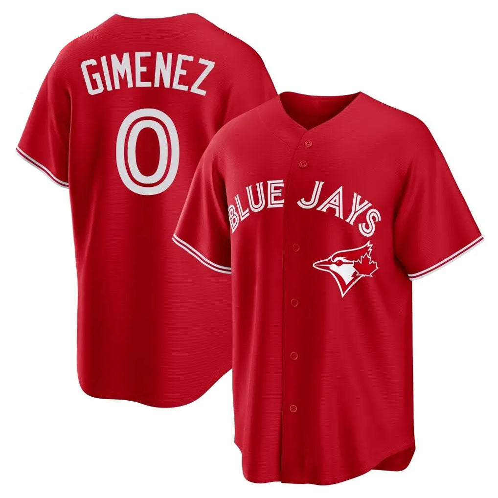 Odoa T.Blue Jays #0 Andres Gimenez Player Red Home Game Stitched Jerseys