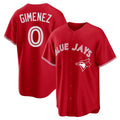 Odoa T.Blue Jays #0 Andres Gimenez Player Red Home Game Stitched Jerseys