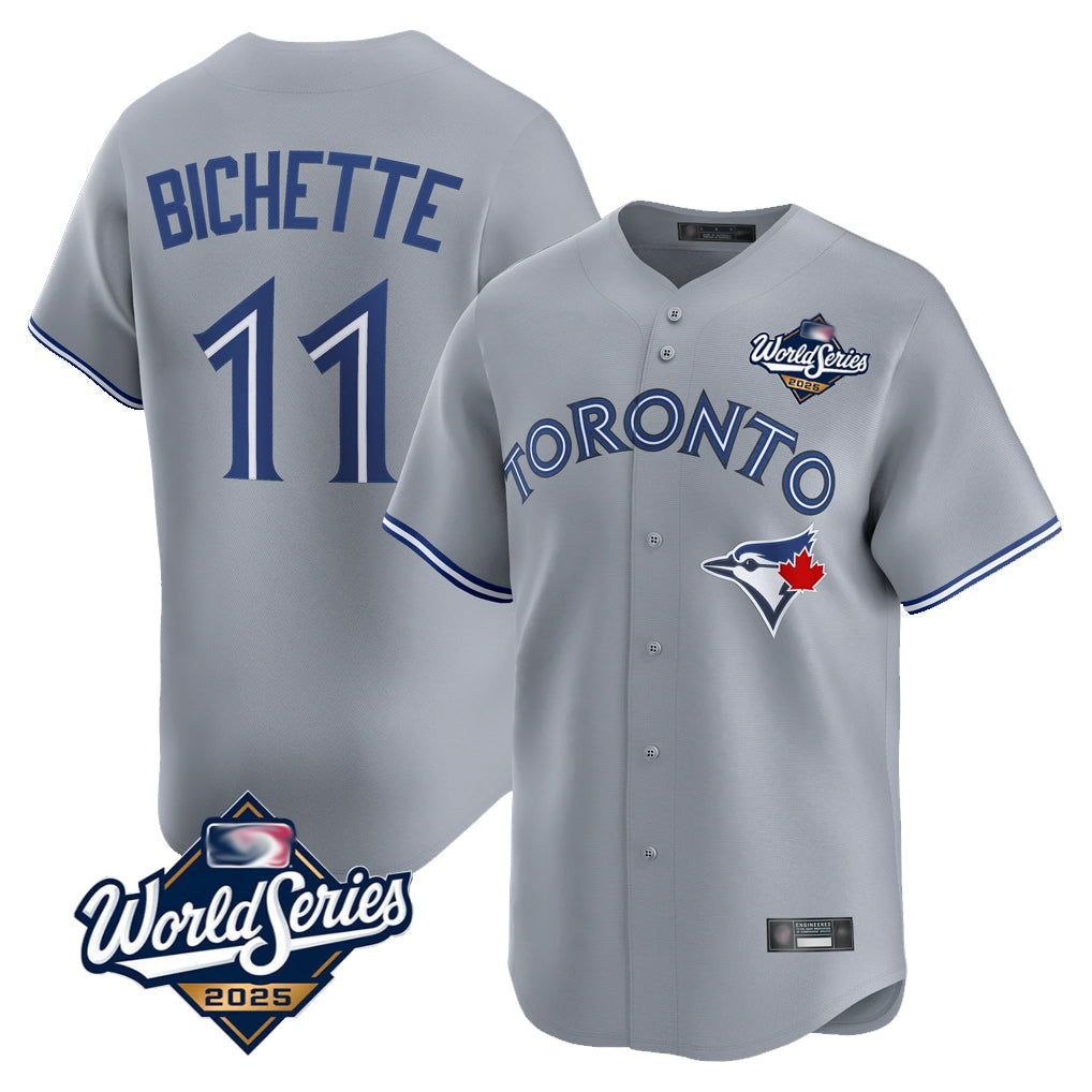 Odoa T.Blue Jays #11 Bo Bichette Player Gray 2025 World Series Limited Home Stitched Jerseys