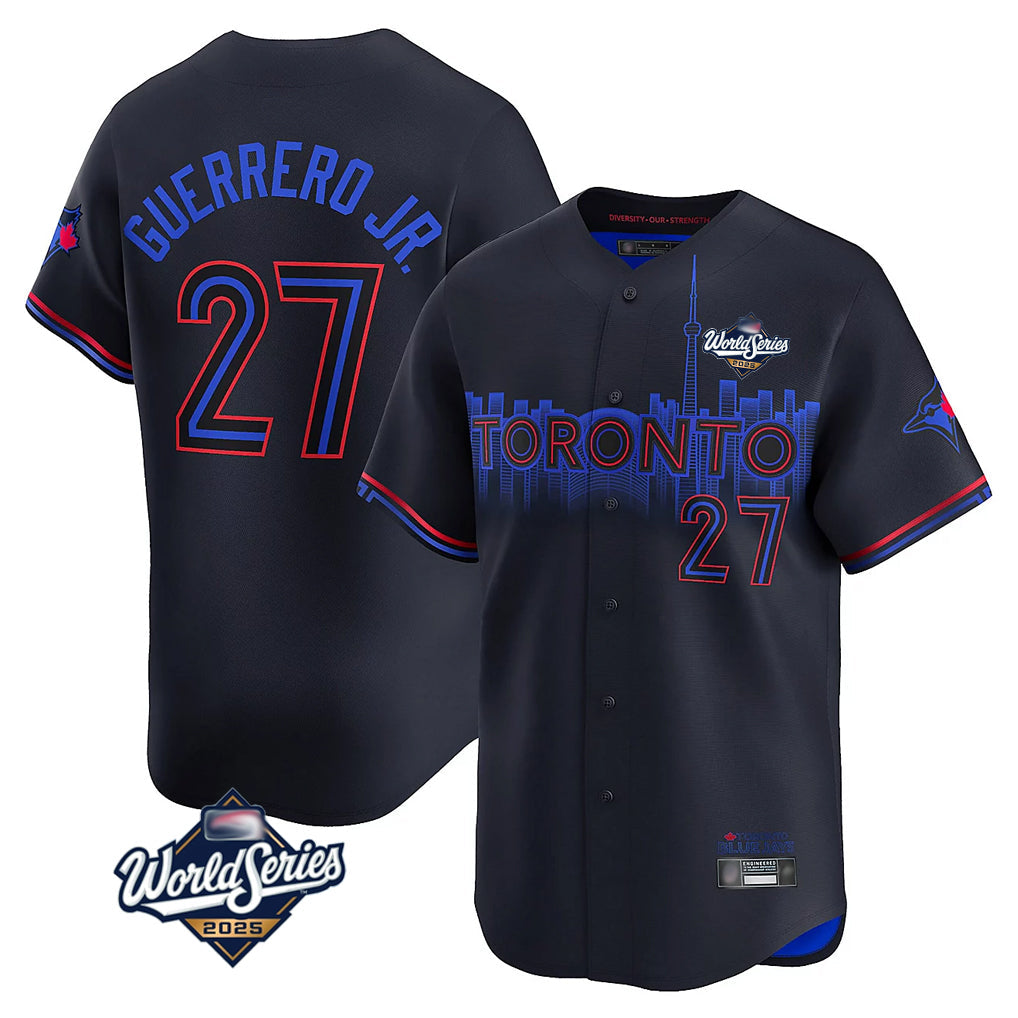 Odoa T.Blue Jays #27 Vladimir Guerrero Jr Player Black 2025 World Series City Connect Limited Stitched Jersey