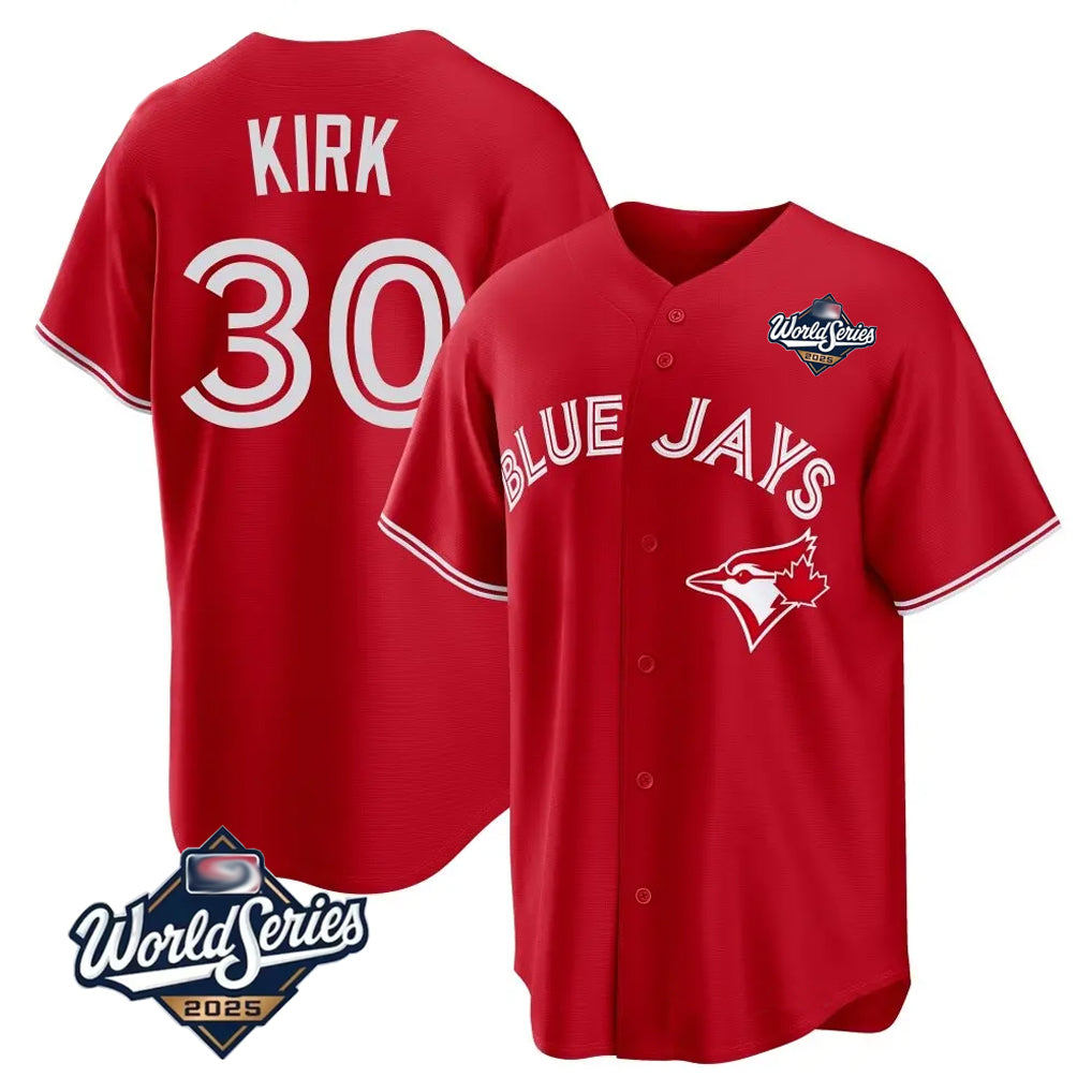 Odoa T.Blue Jays #30 Alejandro Kirk Player Red 2025 World Series Home Limited Stitched Jerseys