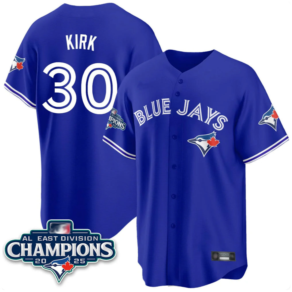 Odoa T.Blue Jays #30 Alejandro Kirk Player Royal AL East Division All Stitched Jerseys