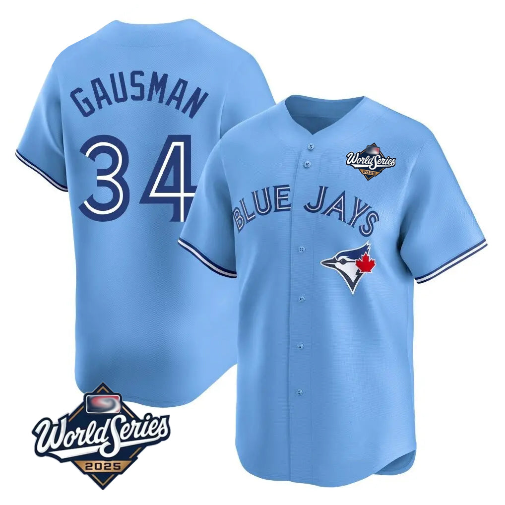 Odoa T.Blue Jays #34 Kevin Gausman Player Blue 2025 World Series Limited Stitched Jerseys
