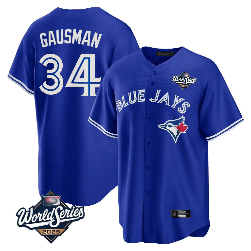 Odoa T.Blue Jays #34 Kevin Gausman Player Royal 2025 World Series Limited Stitched Jerseys