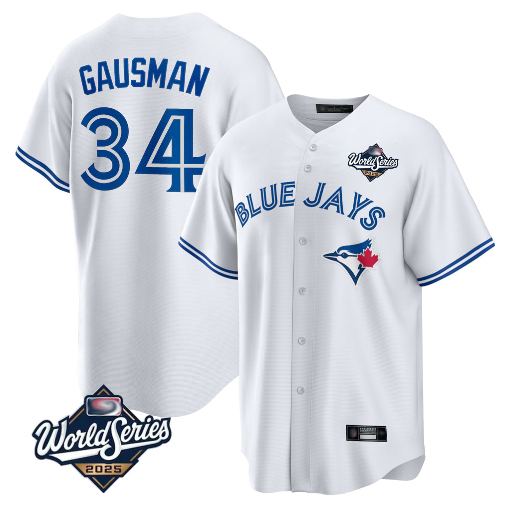 Odoa T.Blue Jays #34 Kevin Gausman Player White 2025 American League All Stitched Jersey