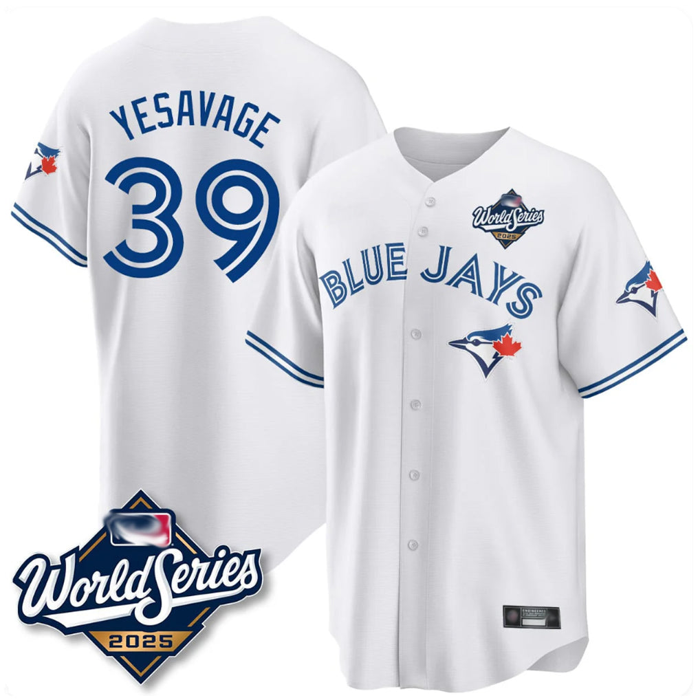 Odoa T.Blue Jays #39 Trey Yesavage Player White 2025 World Series Game All Stitched Jerseys