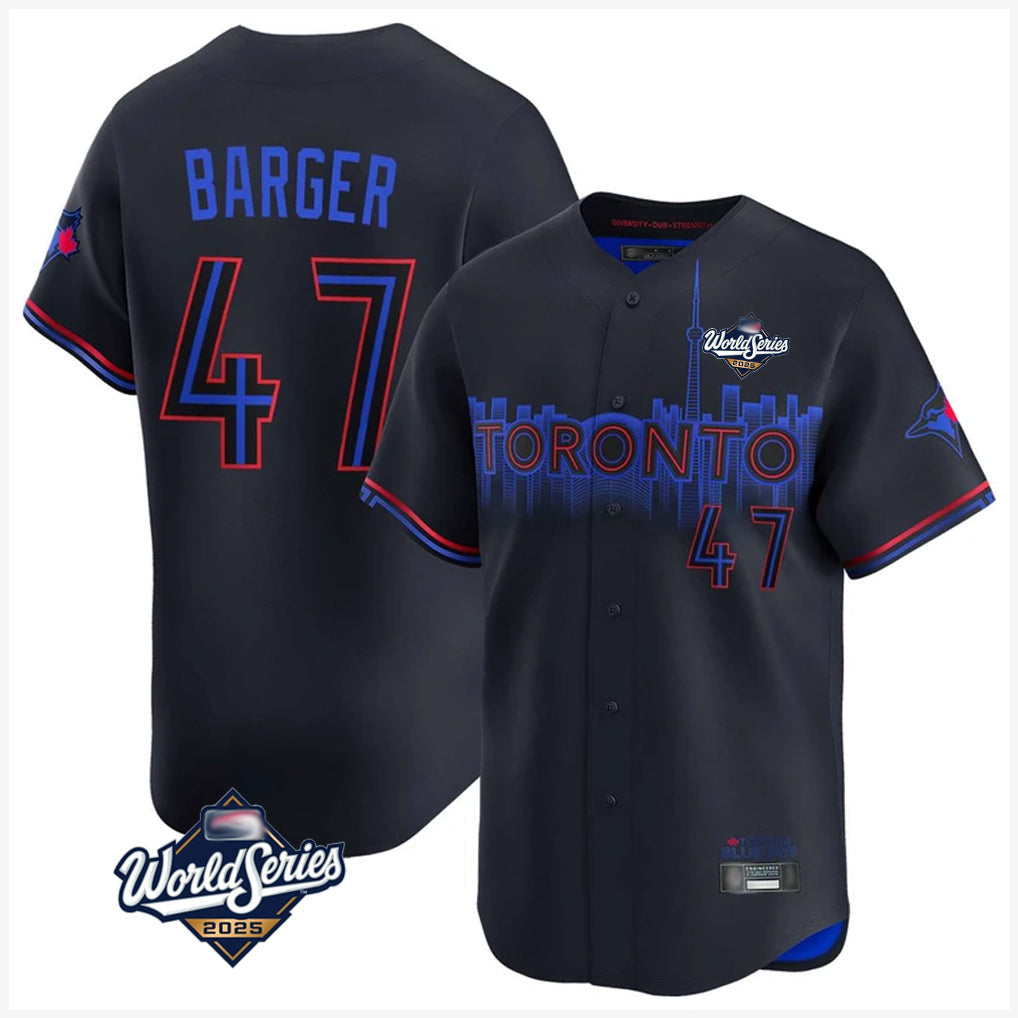 Odoa T.Blue Jays #47 Addison Barger Player Black 2025 World Series City Connect Stitched Jerseys