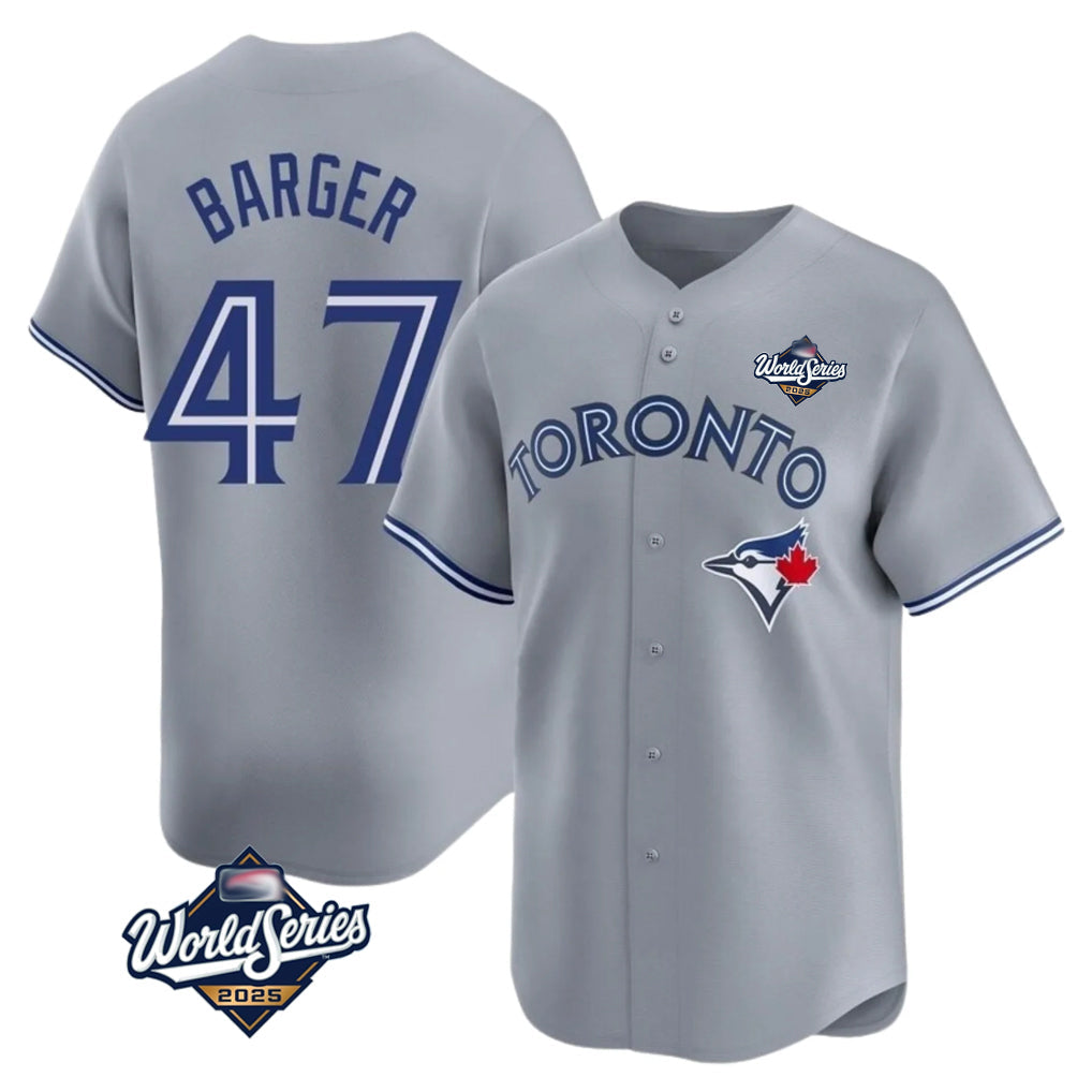 Odoa T.Blue Jays #47 Addison Barger Player Gray 2025 World Series Stitched Jerseys