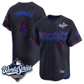 Odoa T.Blue Jays #4 George Springer Player Black 2025 World Series City Connect Stitched Jerseys
