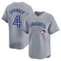 Odoa T.Blue Jays #4 George Springer Player Gray Home Limited Stitched Jerseys