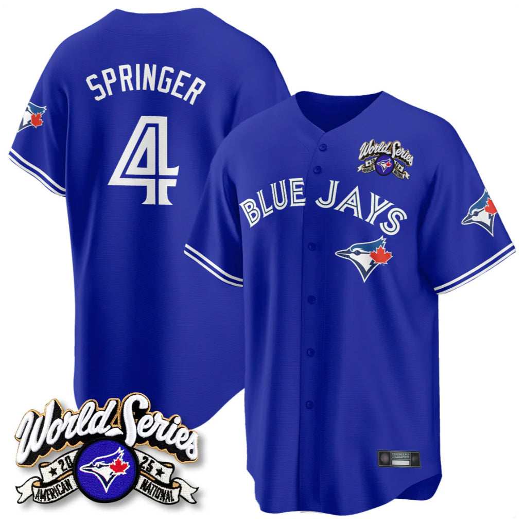 Odoa T.Blue Jays #4 George Springer Player Royal 2025 American League All Stitched Jersey
