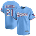 Odoa T.Rangers #21 Jake Burger Player Light Blue Home Limited Stitched Jerseys