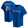 Odoa T.Rangers #21 Jake Burger Player Royal Home Replica Game Stitched Jerseys