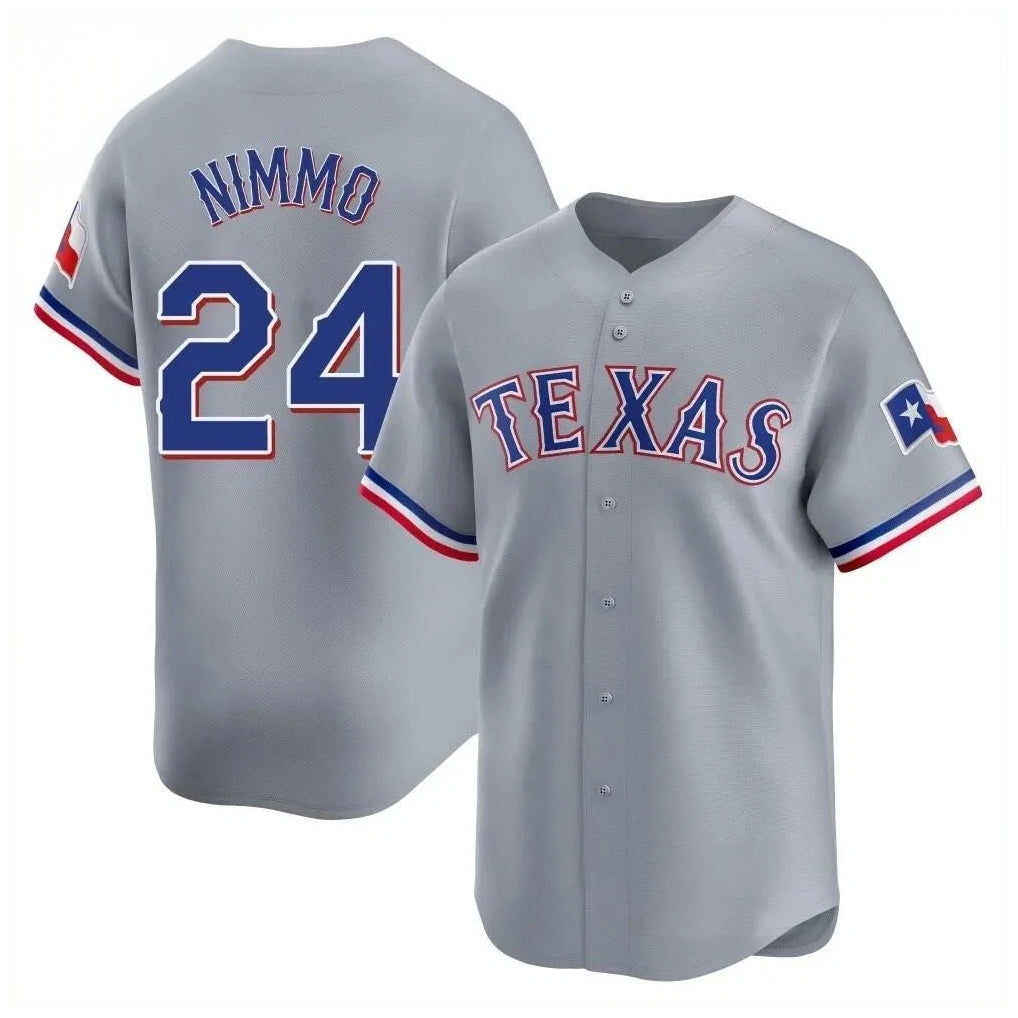 Odoa T.Rangers #24 Brandon Nimmo Player Gray Home Limited Stitched Jerseys