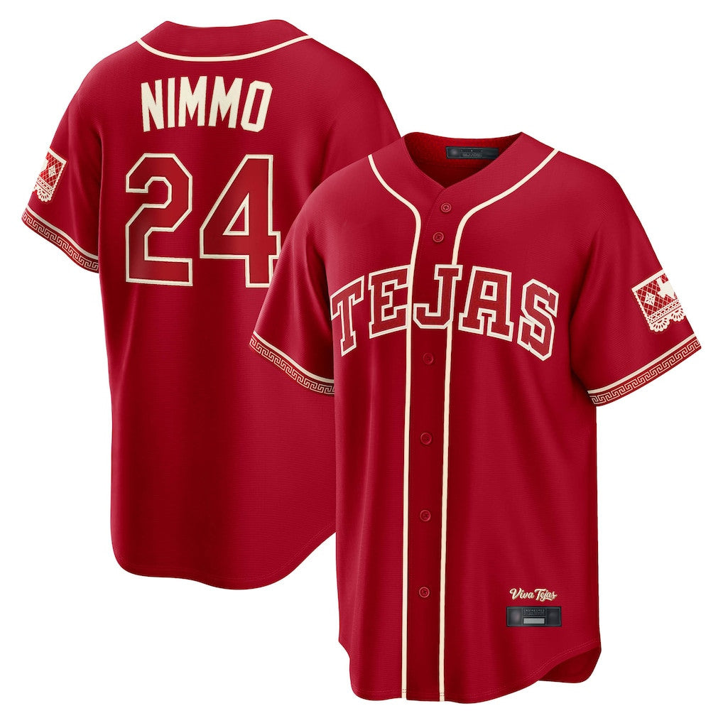 Odoa T.Rangers #24 Brandon Nimmo Player Red 2026 City Connect Stitched Jerseys