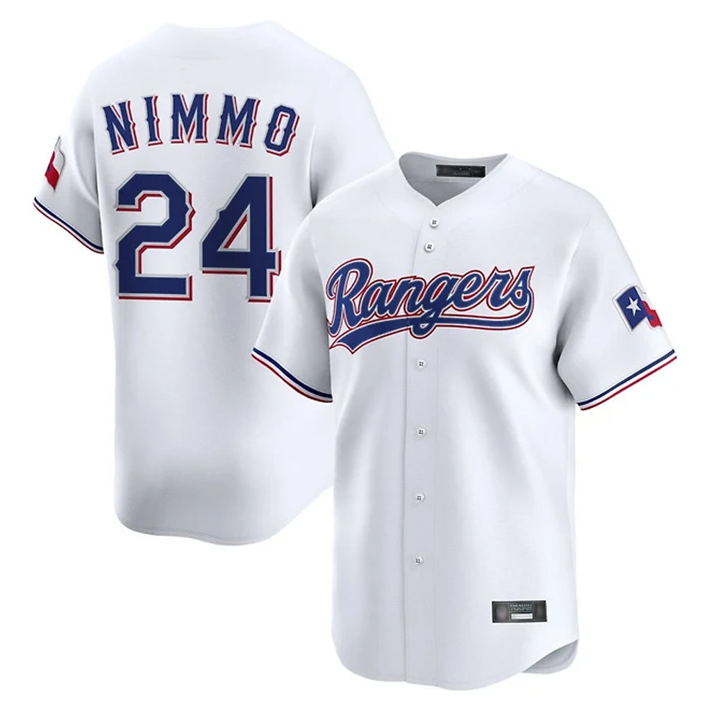 Odoa T.Rangers #24 Brandon Nimmo Player White Home Limited Stitched Jerseys