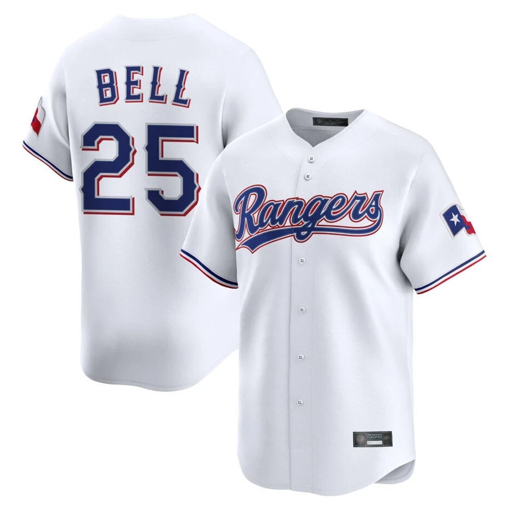Odoa T.Rangers #25 Buddy Bell Player White Home Limited Stitched Jerseys