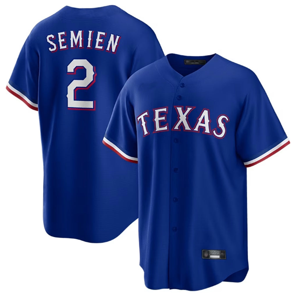 Odoa T.Rangers #2 Marcus Semien Player Royal Home Game Stitched Jerseys