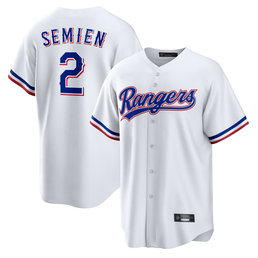 Odoa T.Rangers #2 Marcus Semien Player White Replica Game Stitched Jerseys