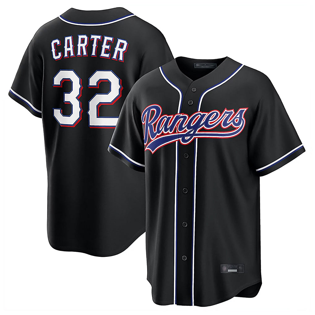 Odoa T.Rangers #32 Evan Carter Player Black 2026 Out Fashion Replica Stitched Jerseys