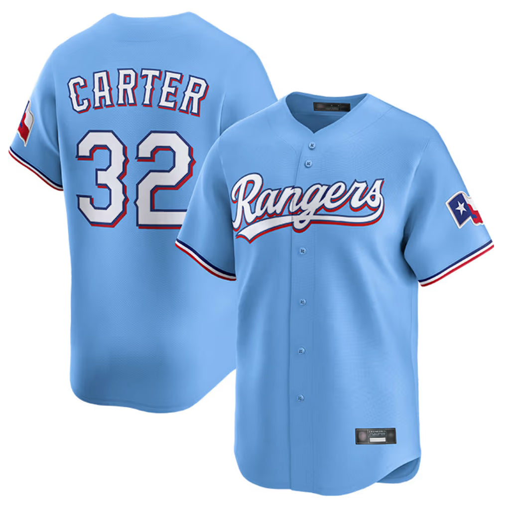 Odoa T.Rangers #32 Evan Carter Player Light Blue Home Limited Stitched Jerseys