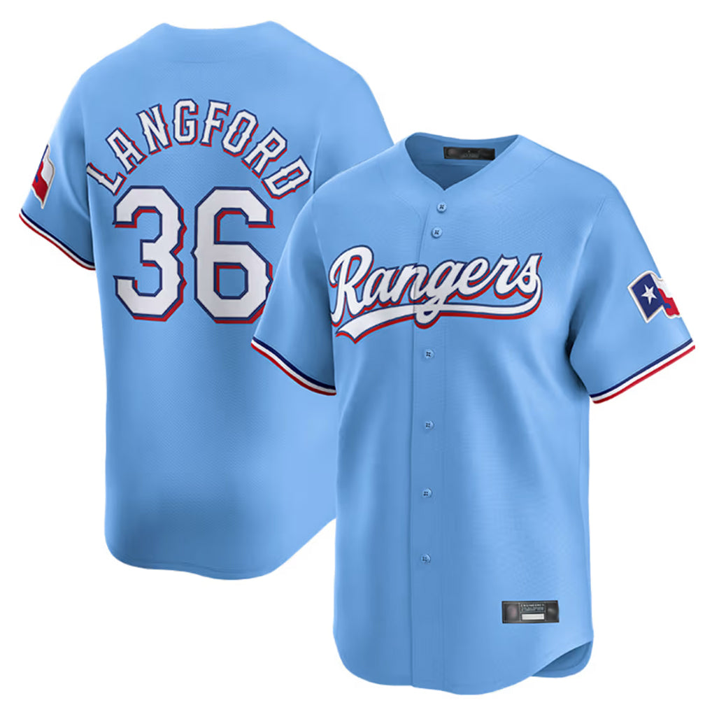 Odoa T.Rangers #36 Wyatt Langford Player Light Blue Home Limited Stitched Jerseys