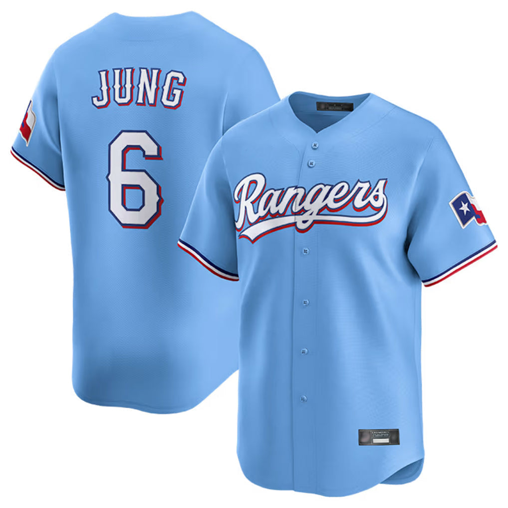 Odoa T.Rangers #6 Josh Jung Player Light Blue Limited Home Stitched Jerseys