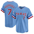 Odoa T.Rangers #7 Ivan Rodriguez Player Light Blue Cooperstown Collection Limited Stitched Jerseys