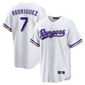 Odoa T.Rangers #7 Ivan Rodriguez Player White Home Game Stitched Jerseys