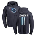 Odoa T.Titans #11 Jermaine Johnson II Player Navy Logo Pullover Hoodies Home Game Stitched Jerseys