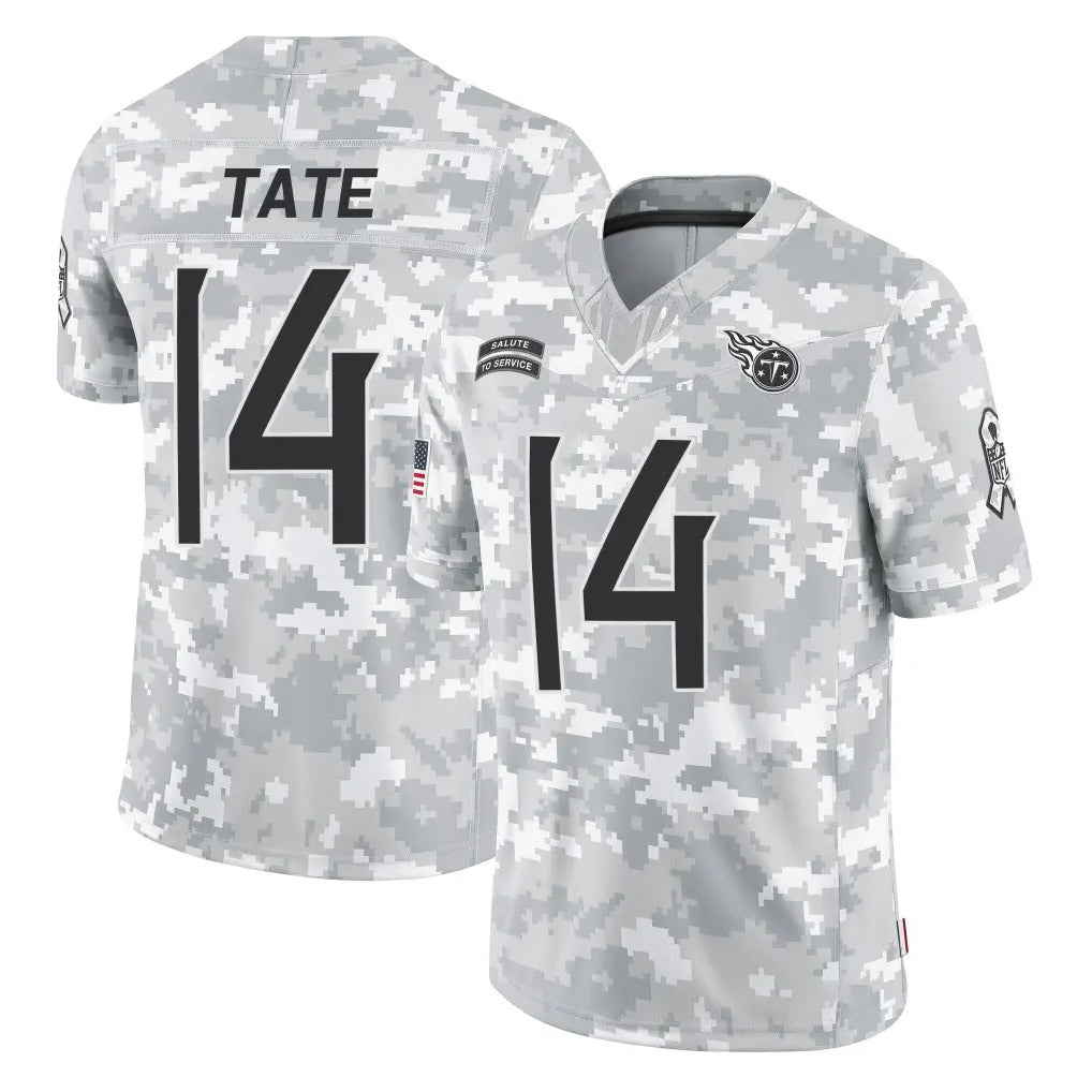 Odoa T.Titans #14 Carnell Tate Player Arctic Camo Limited Salute to Service Home Game Stitched Jerseys