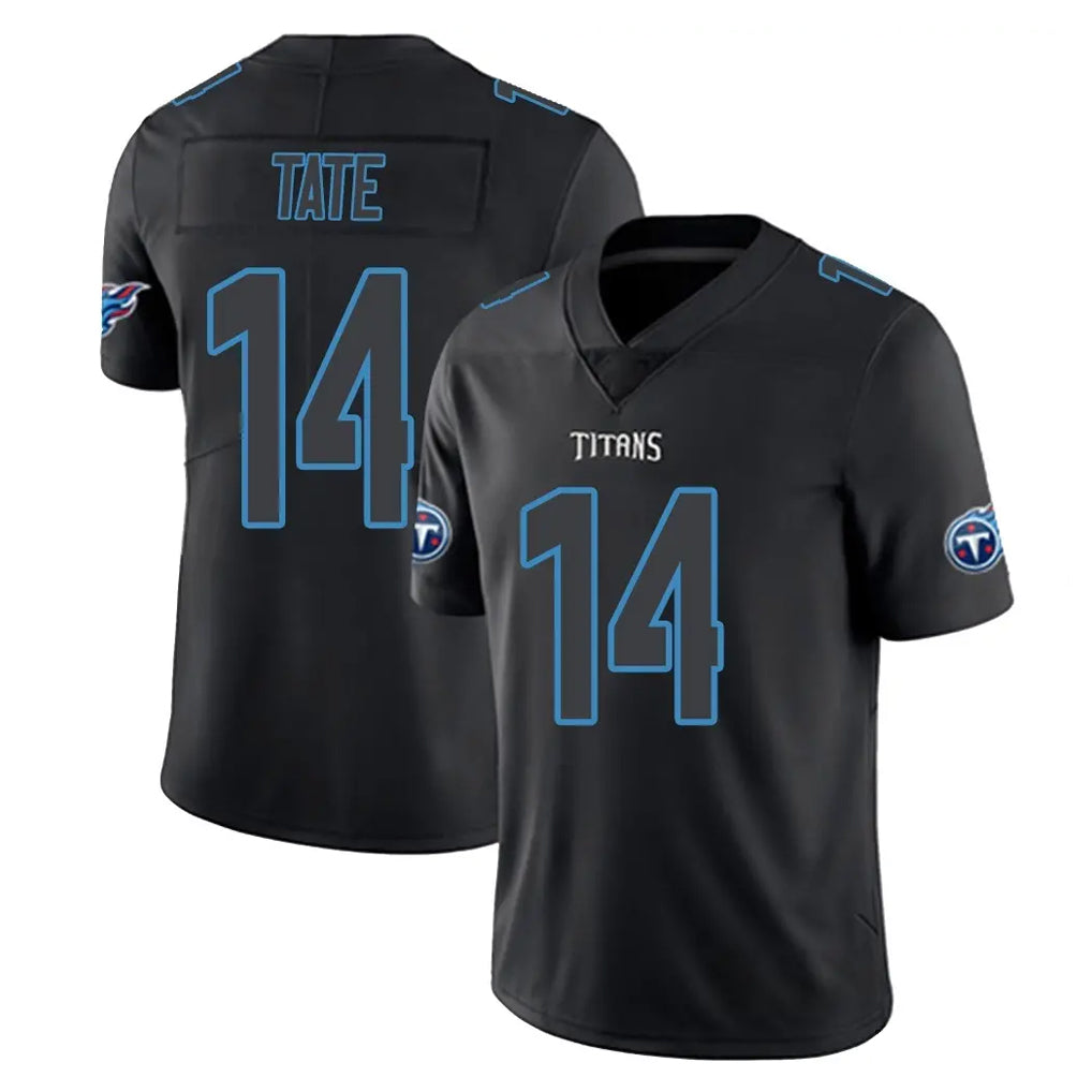 Odoa T.Titans #14 Carnell Tate Player Black Impact Limited Home Game Stitched Jerseys