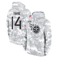 Odoa T.Titans #14 Carnell Tate Player Camo Arctic Salute to Service Pullover Hoodies Home Game Stitched Jerseys