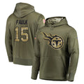 Odoa T.Titans #15 Keldric Faulk Player Olive Salute to Service Pullover Hoodies Home Game Stitched Jerseys
