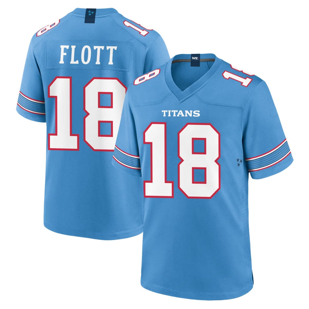 Odoa T.Titans #18 Cor'Dale Flott Player Light Blue 2026 Game Home Stitched Jerseys