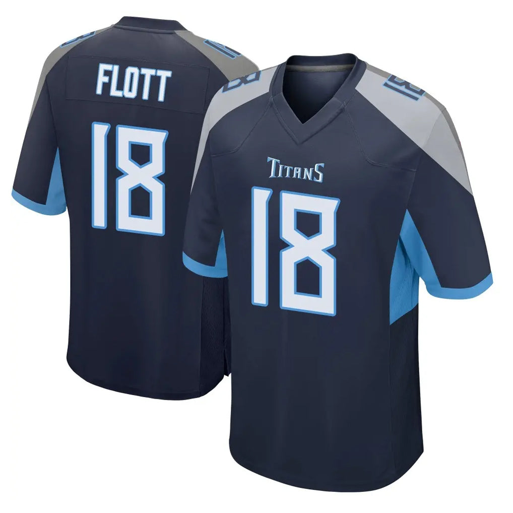 Odoa T.Titans #18 Cor'Dale Flott Player Navy Home Game Stitched Jerseys